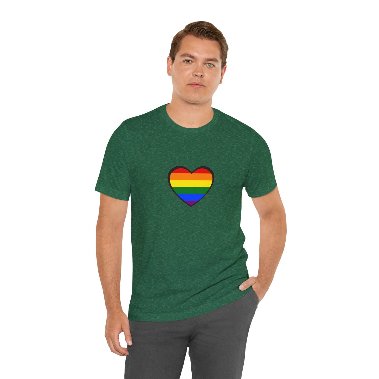 Pride Heart Flag T-Shirt – Rainbow Heart LGBTQ+ Equality Tee