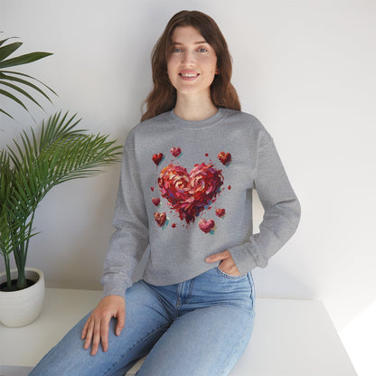 Impressionistic Heart Sweatshirt – Painterly Valentine's Day Art Pullover