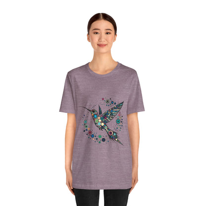 Hummingbird Dot Art T-Shirt – Colorful Nature-Inspired Graphic Tee