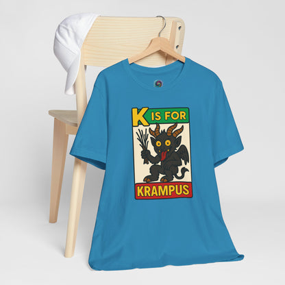 Krampus Alphabet Tee - "K is for Krampus" Holiday Graphic T-Shirt