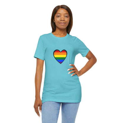 Pride Heart Flag T-Shirt – Rainbow Heart LGBTQ+ Equality Tee