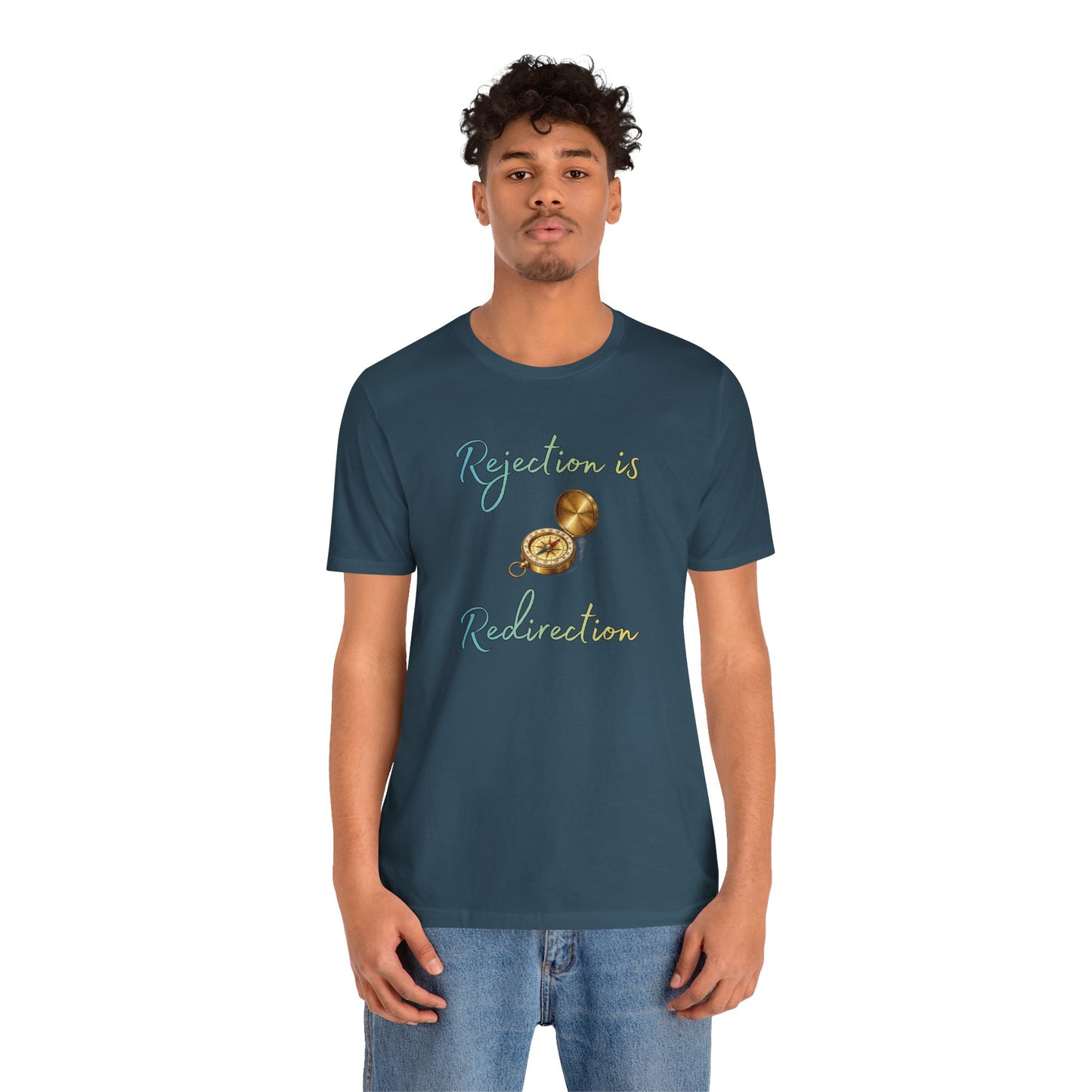 Rejection Is Redirection T-Shirt – Motivational Compass Quote Tee
