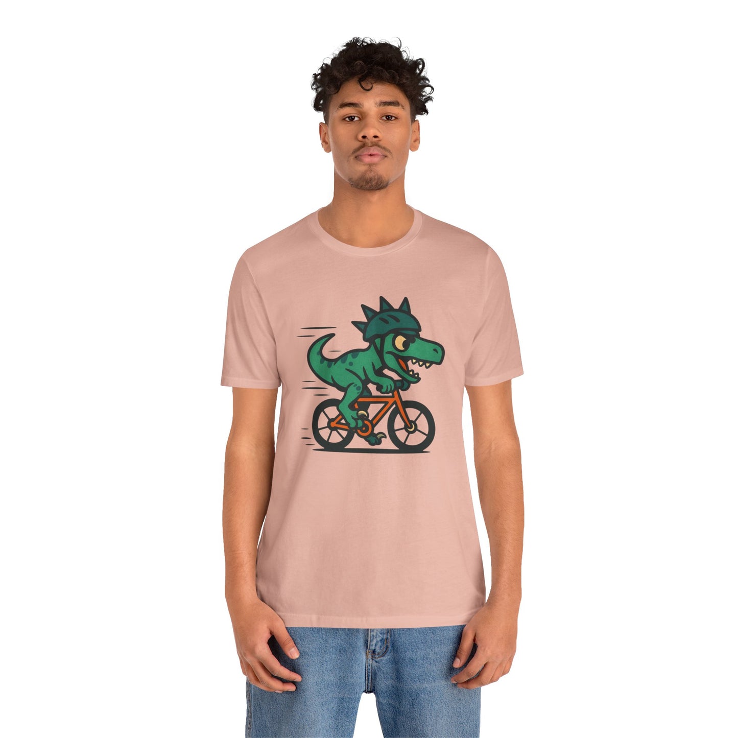 Velociraptor on a Bike T-Shirt – Funny Dino Velo Tee
