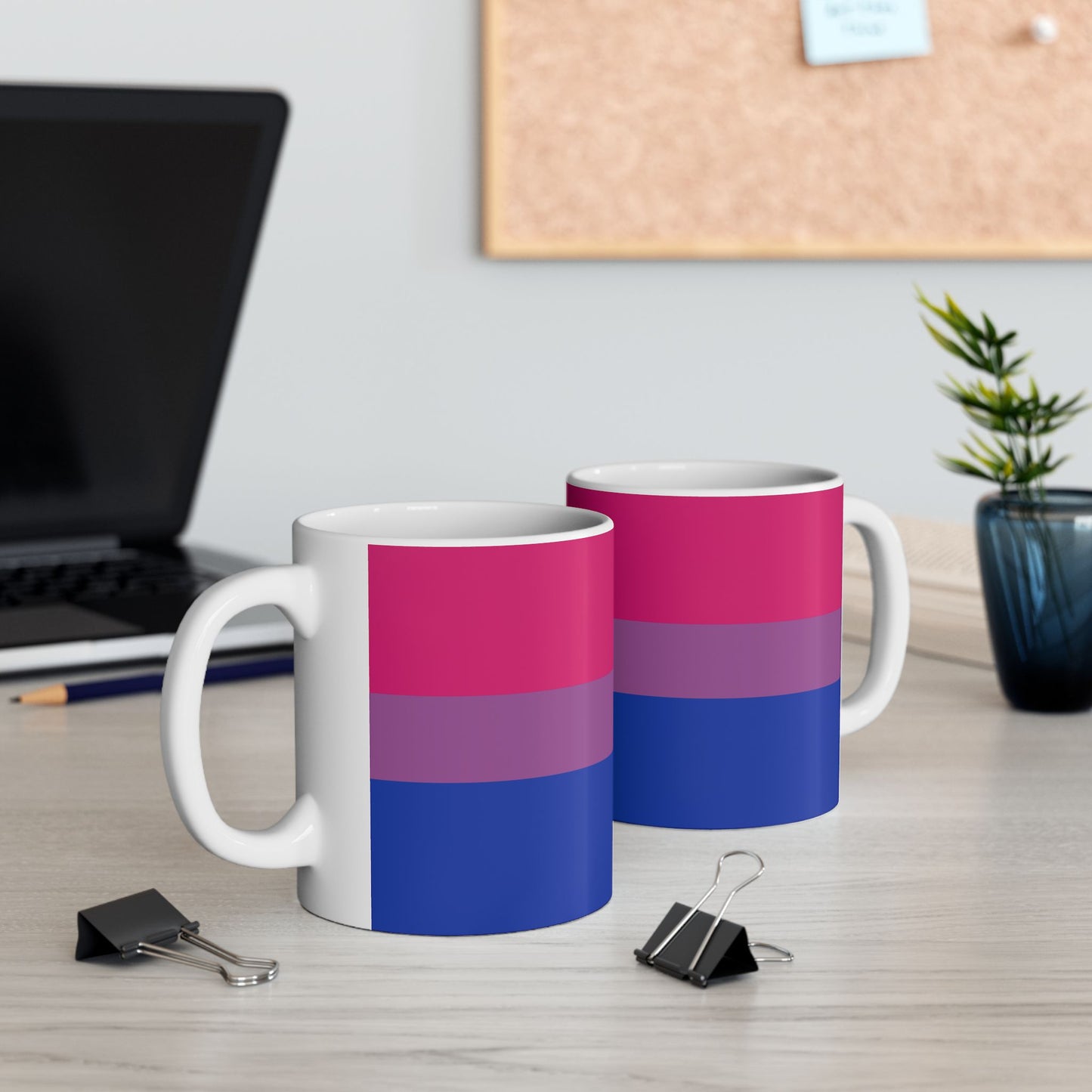 Bisexual Pride Flag Mug – Magenta, Lavender & Blue LGBTQ+ Ceramic Cup