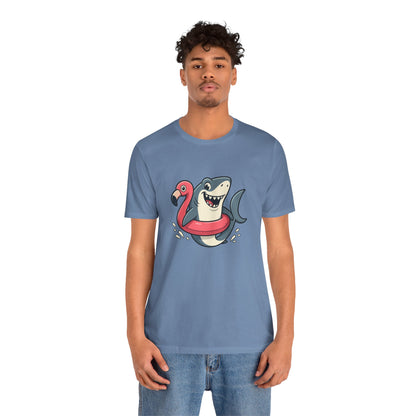 Shark & Flamingo Floatie T-Shirt – Funny Beach & Pool Day Tee