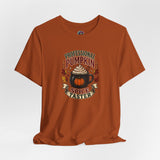 Burnt orange t-shirt with front “Professional Pumpkin Spice Taster” graphic print