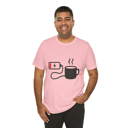Low Battery Need Coffee Tee – Funny Caffeine Graphic T-Shirt