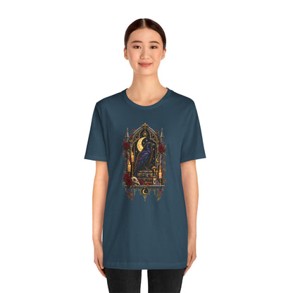 Raven’s Reliquary Tee – Gothic Moonlit Raven T-shirt