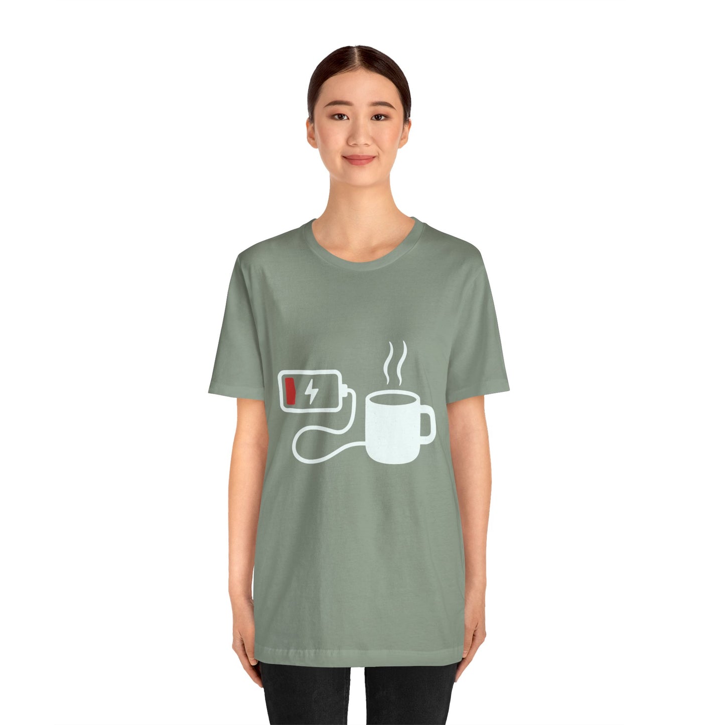 Low Battery Need Coffee Tee – Funny Caffeine Graphic T-Shirt