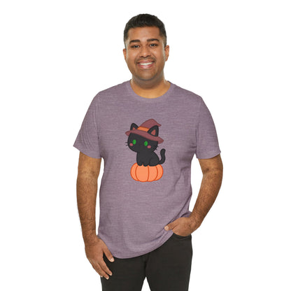 Halloween Cat Shirt – Cute Cat on a Pumpkin Graphic Tee