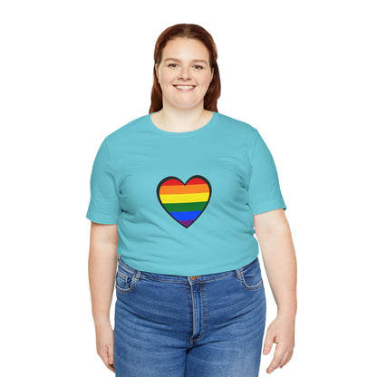 Pride Heart Flag T-Shirt – Rainbow Heart LGBTQ+ Equality Tee
