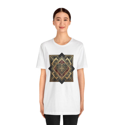 Art Deco Heart T-Shirt – Romantic Valentine's Day Graphic Tee