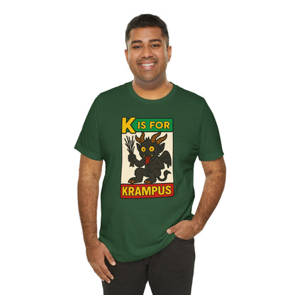 Krampus Alphabet Tee - "K is for Krampus" Holiday Graphic T-Shirt