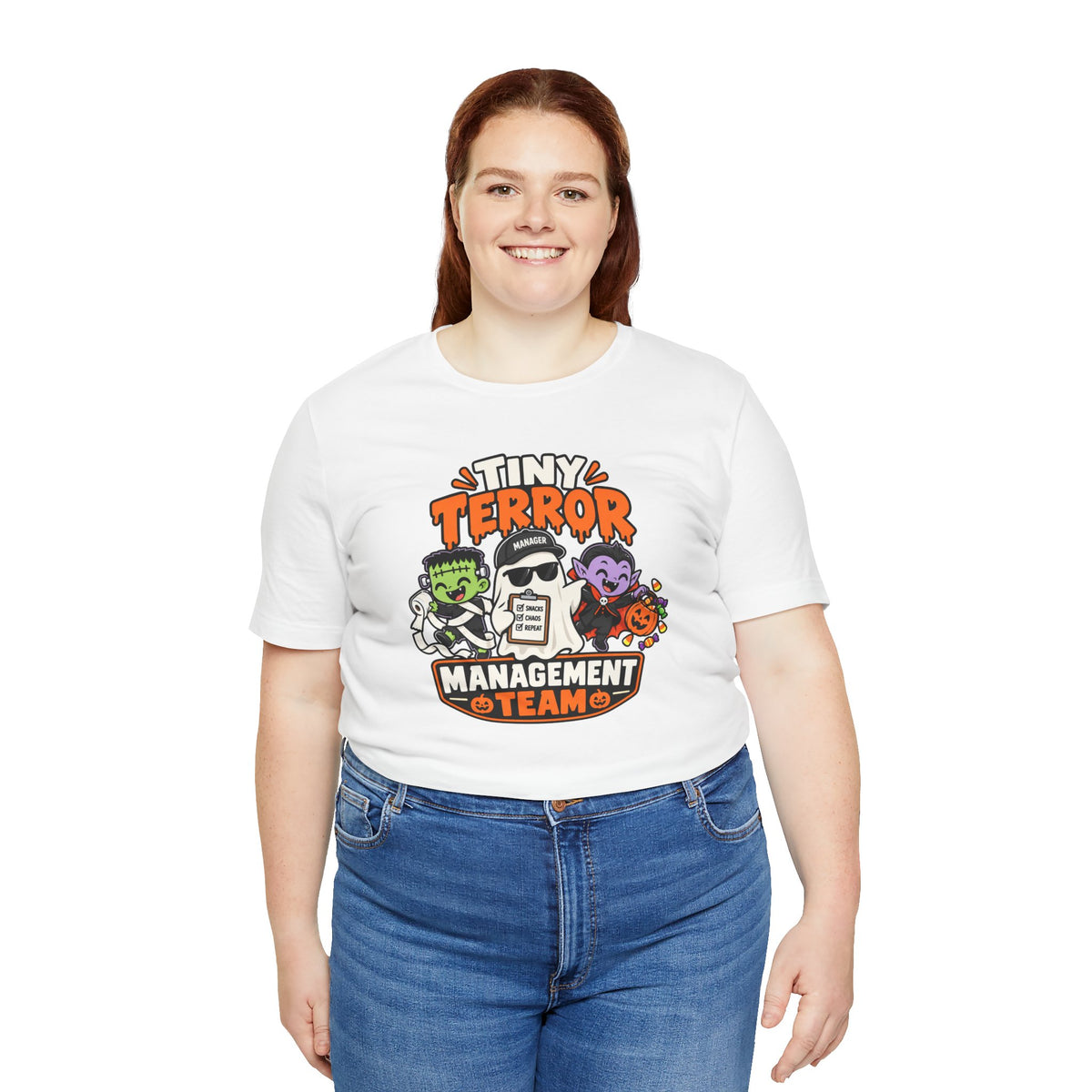 Tiny Terror Management Team T-Shirt – Funny Halloween Parent Tee
