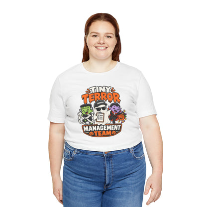 Tiny Terror Management Team T-Shirt – Funny Halloween Parent Tee