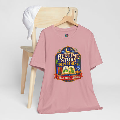 Bedtime Story Department T-Shirt – Read-Aloud Parent Tee