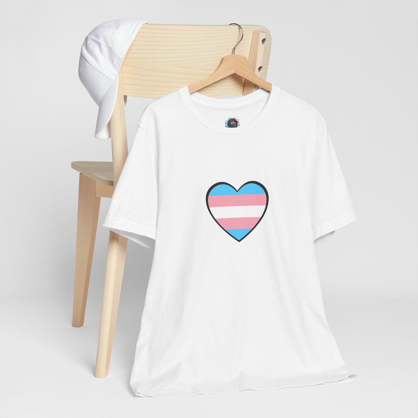 Transgender Flag Heart T-Shirt – LGBTQ+ Trans Flag Graphic Tee