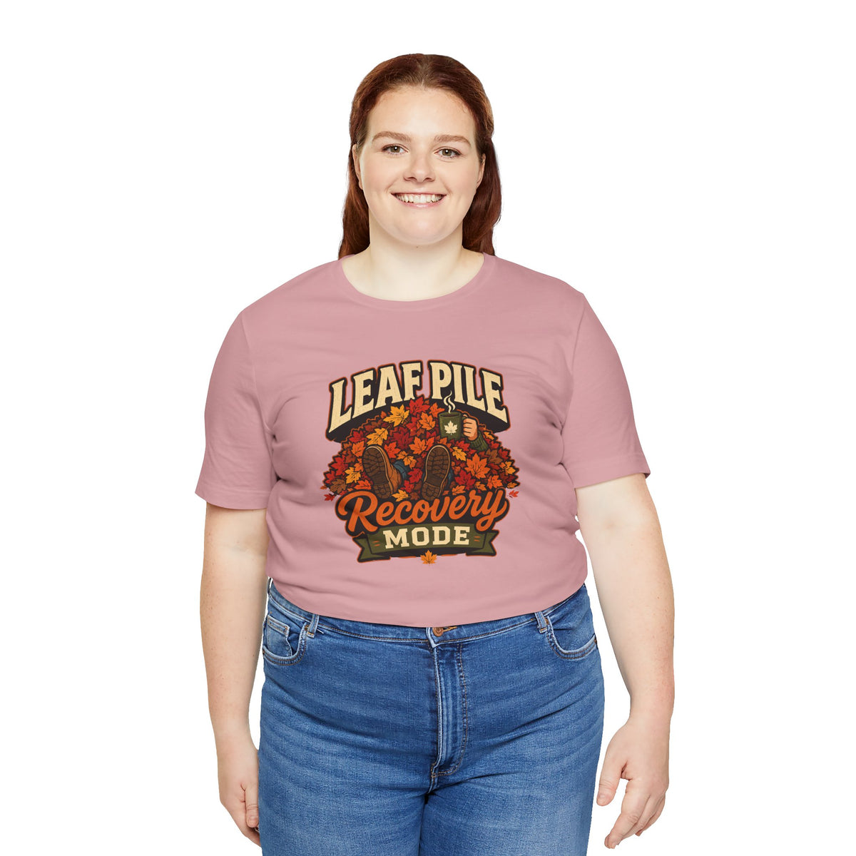 Leaf Pile Recovery Mode T-Shirt – Funny Fall Leaves Tee