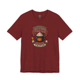 Dark red pumpkin spice graphic t-shirt with “Professional Pumpkin Spice Taster” print