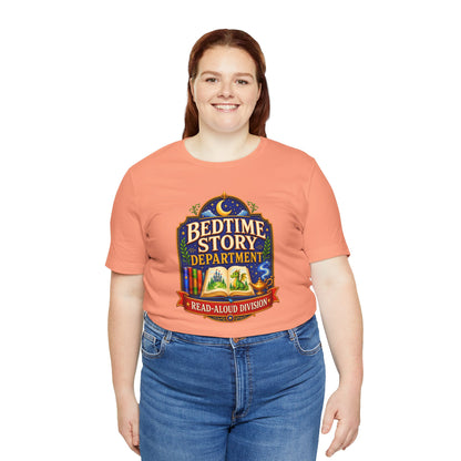 Bedtime Story Department T-Shirt – Read-Aloud Parent Tee