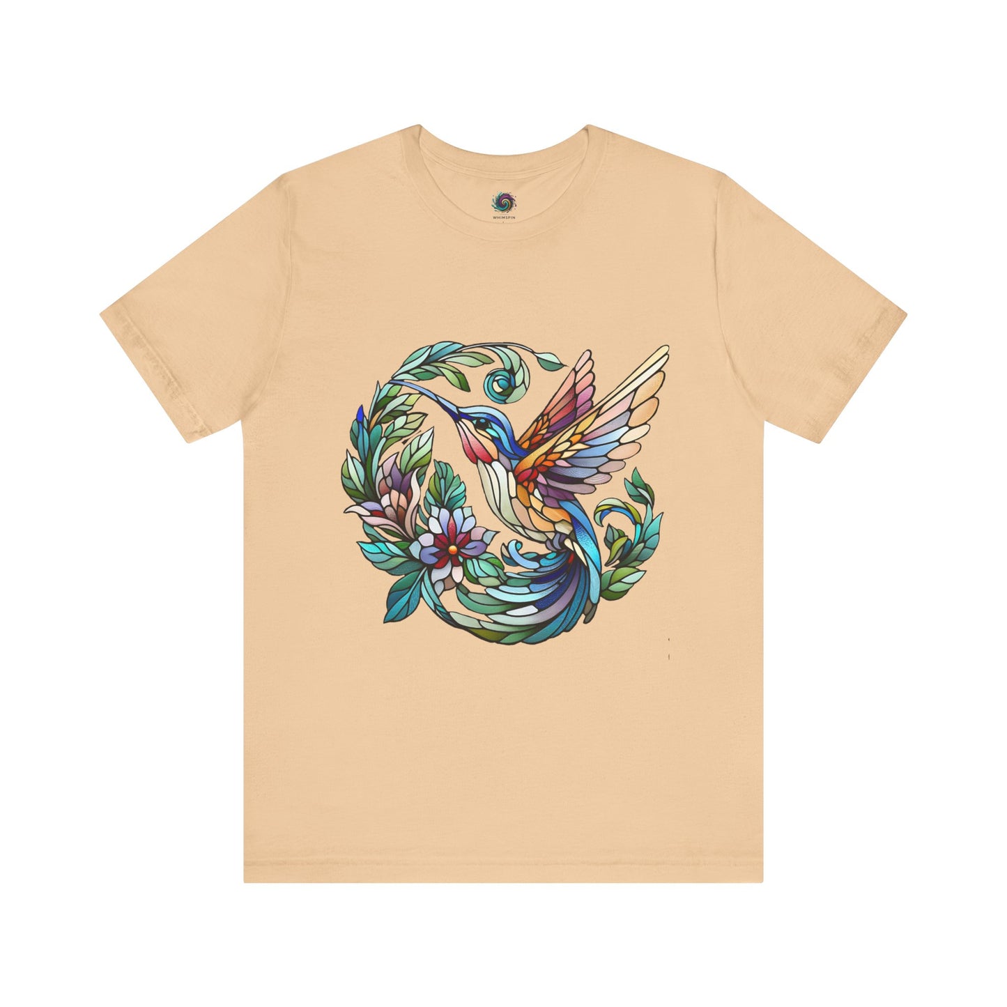 Stained Glass Hummingbird Tee – Vibrant Nature Shirt - WhimSpin - https://whimspin.com