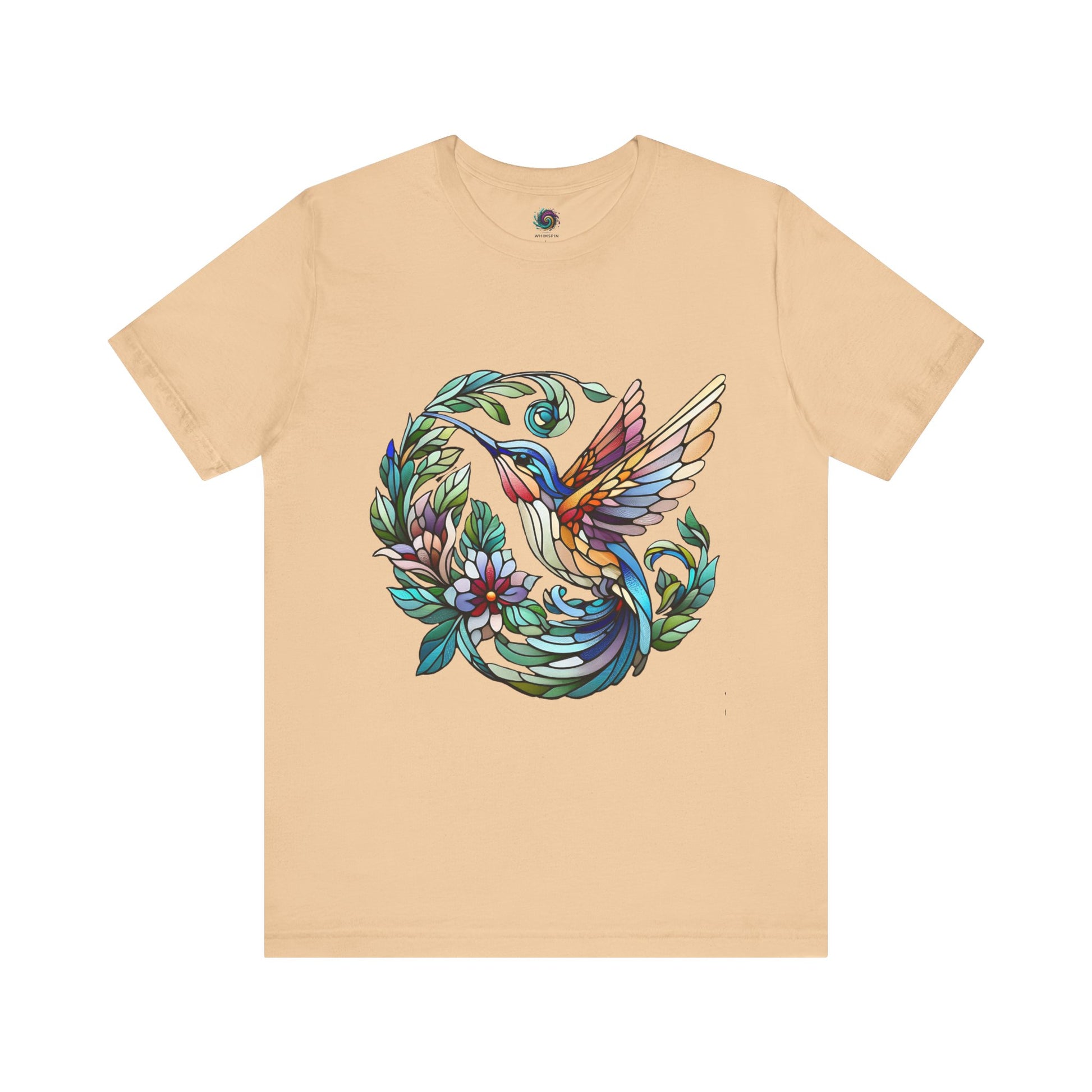 Stained Glass Hummingbird Tee – Vibrant Nature Shirt - WhimSpin - https://whimspin.com
