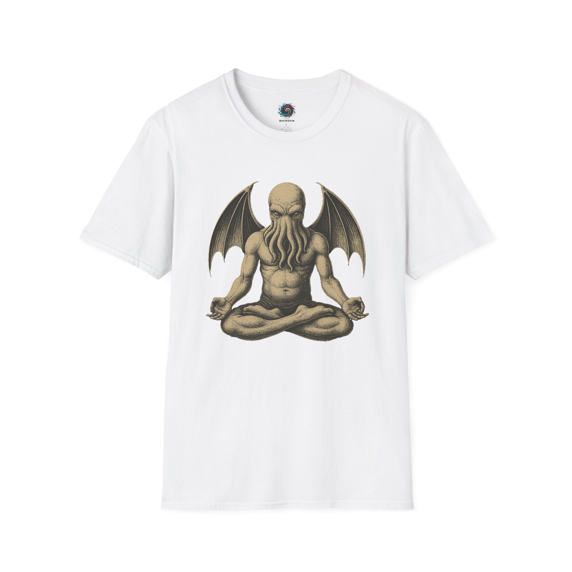 Meditating Cthulhu T-Shirt – Unisex Mythos Tee for Sci-Fi & Festival Fans - WhimSpin - https://whimspin.com