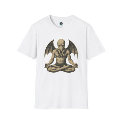 Meditating Cthulhu T-Shirt – Unisex Mythos Tee for Sci-Fi & Festival Fans - WhimSpin - https://whimspin.com