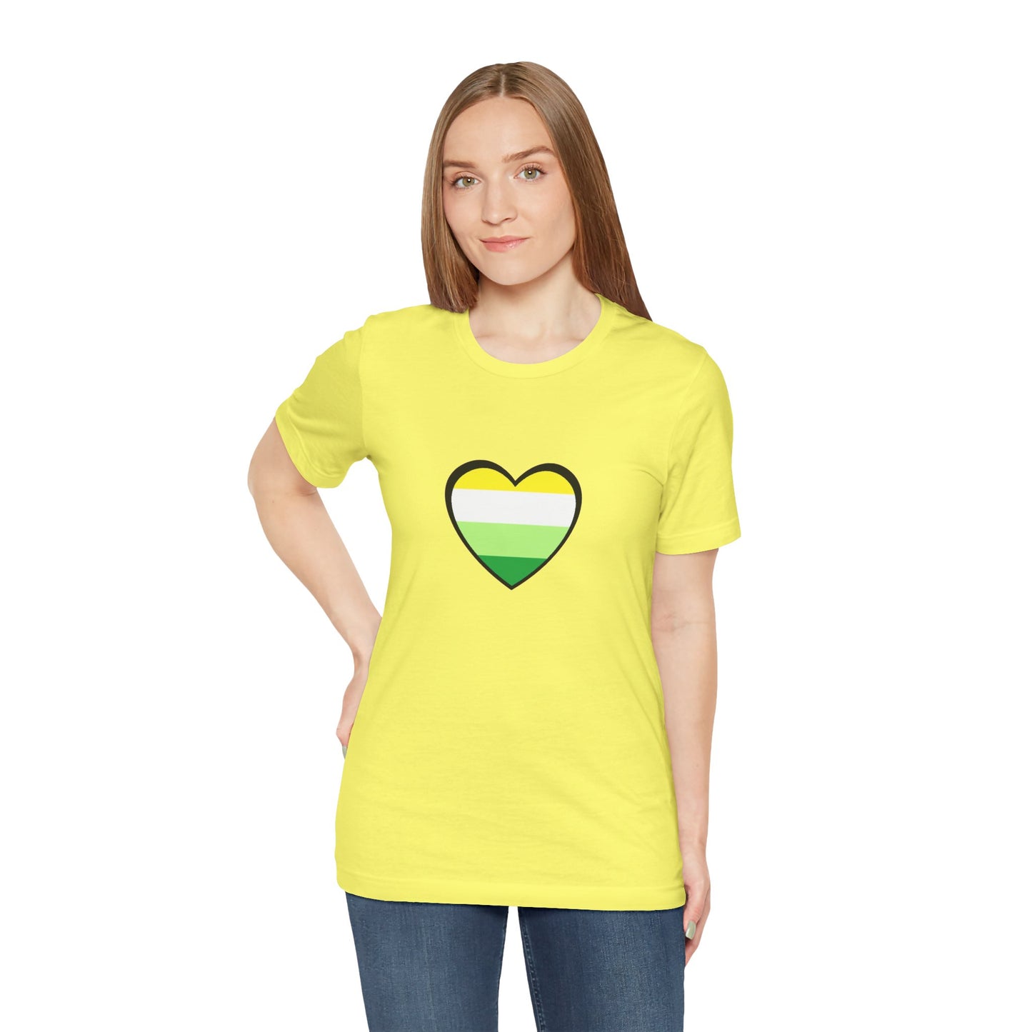 Gender Neutral Pride Flag Heart T-Shirt – Unisex LGBTQ+ Graphic Tee - WhimSpin - https://whimspin.com