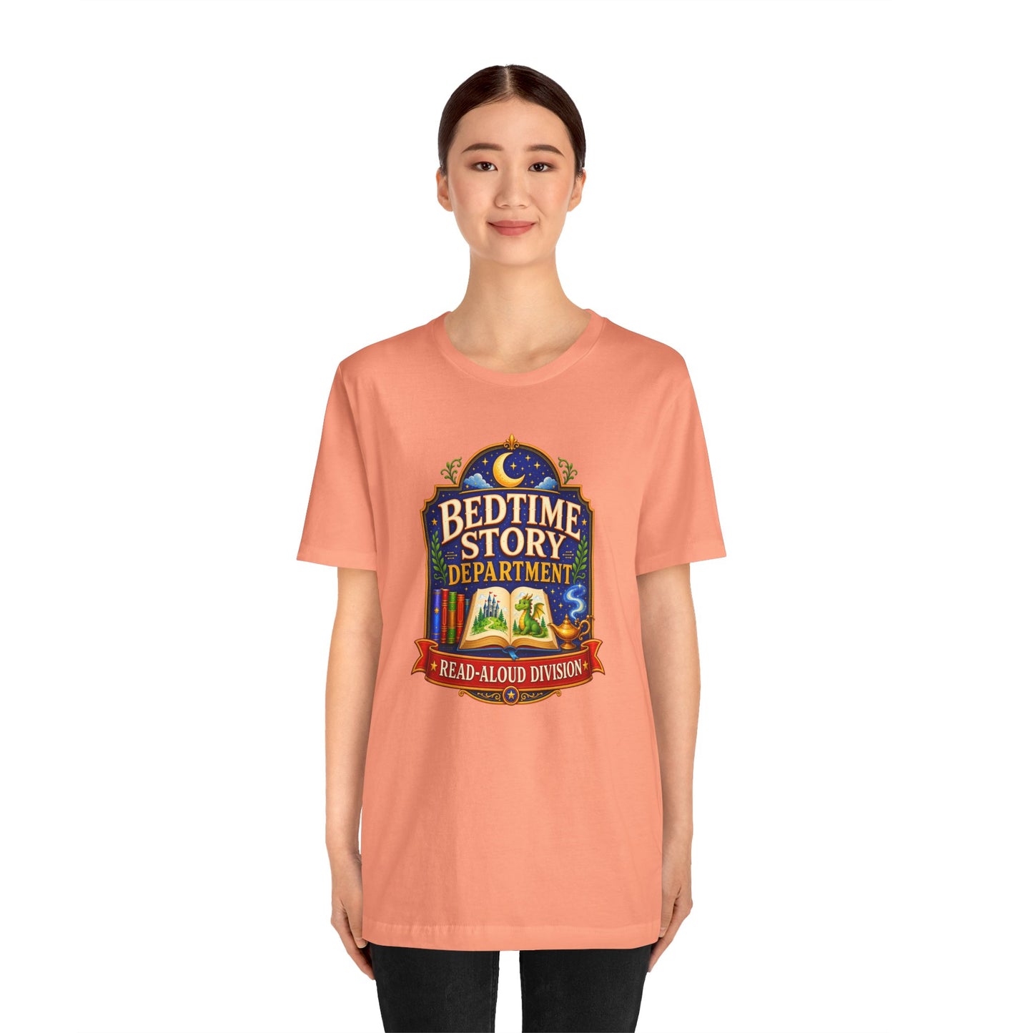 Bedtime Story Department T-Shirt – Read-Aloud Parent Tee