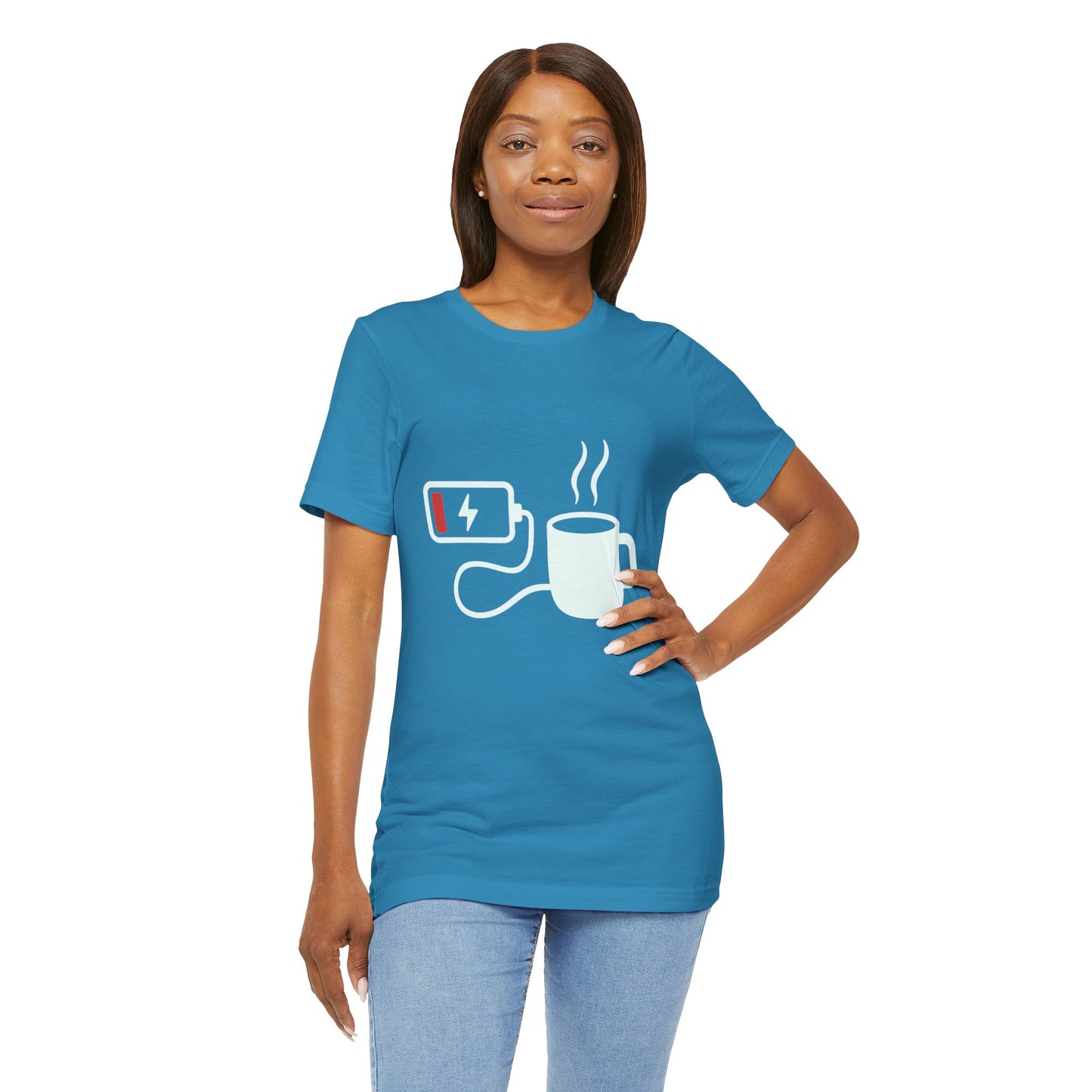 Low Battery Need Coffee Tee – Funny Caffeine Graphic T-Shirt