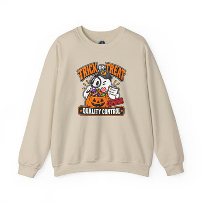 Trick-or-Treat Quality Control Sweatshirt – Funny Halloween Cozy Top