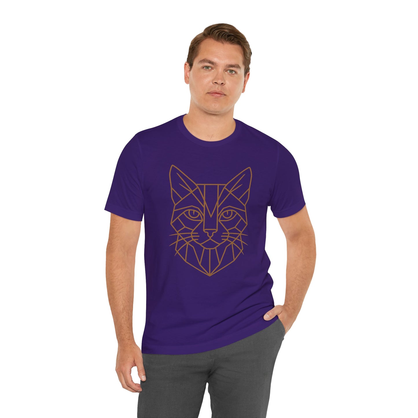 Geometric Cat T-Shirt – Minimalist Line Art Tee