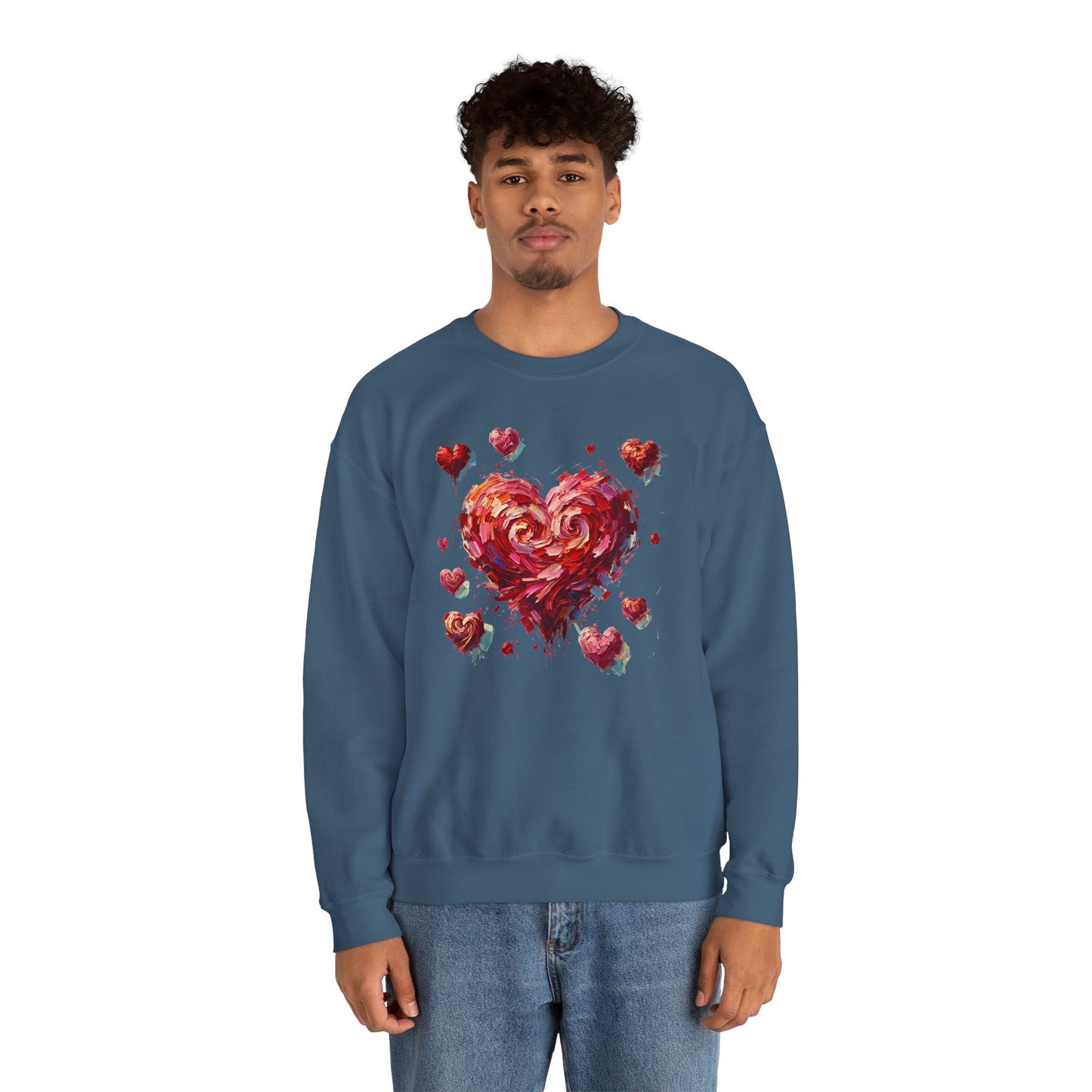 Impressionistic Heart Sweatshirt – Painterly Valentine's Day Art Pullover