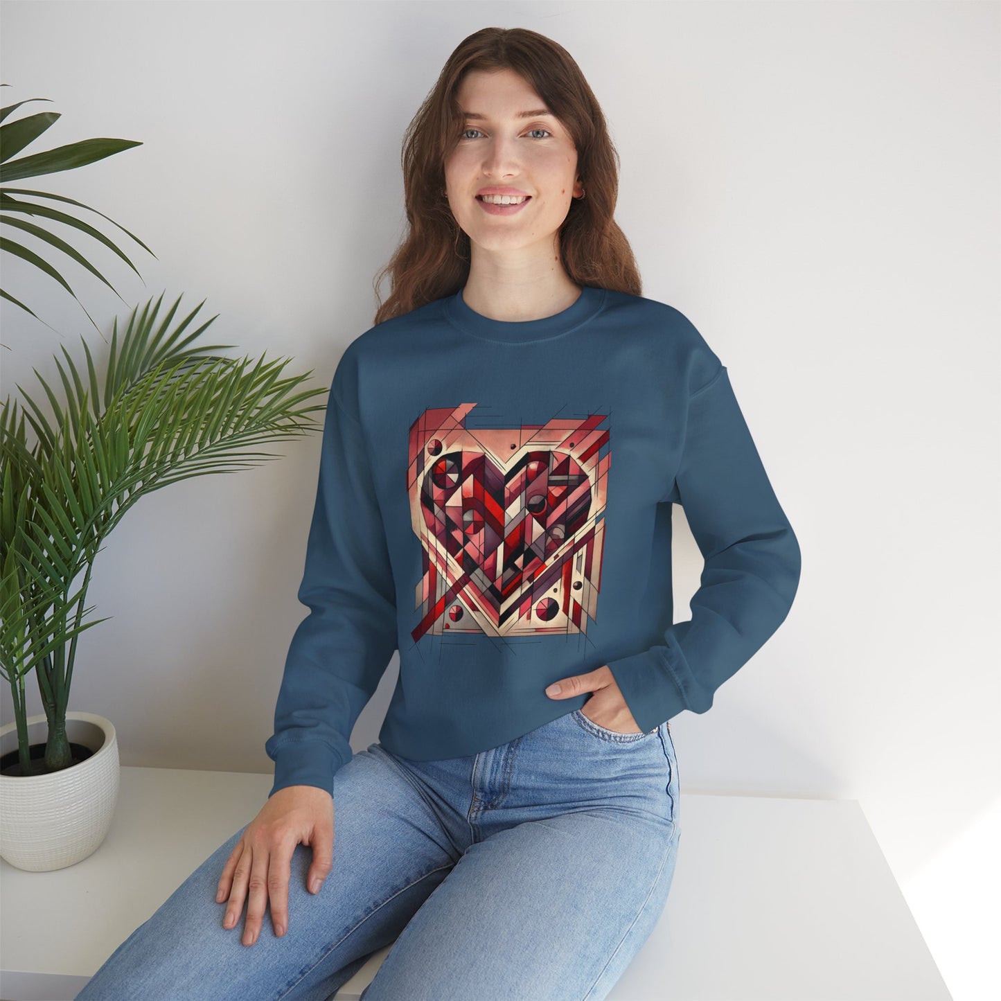Cubist Heart Sweatshirt – Modern Art Valentine's Day Pullover