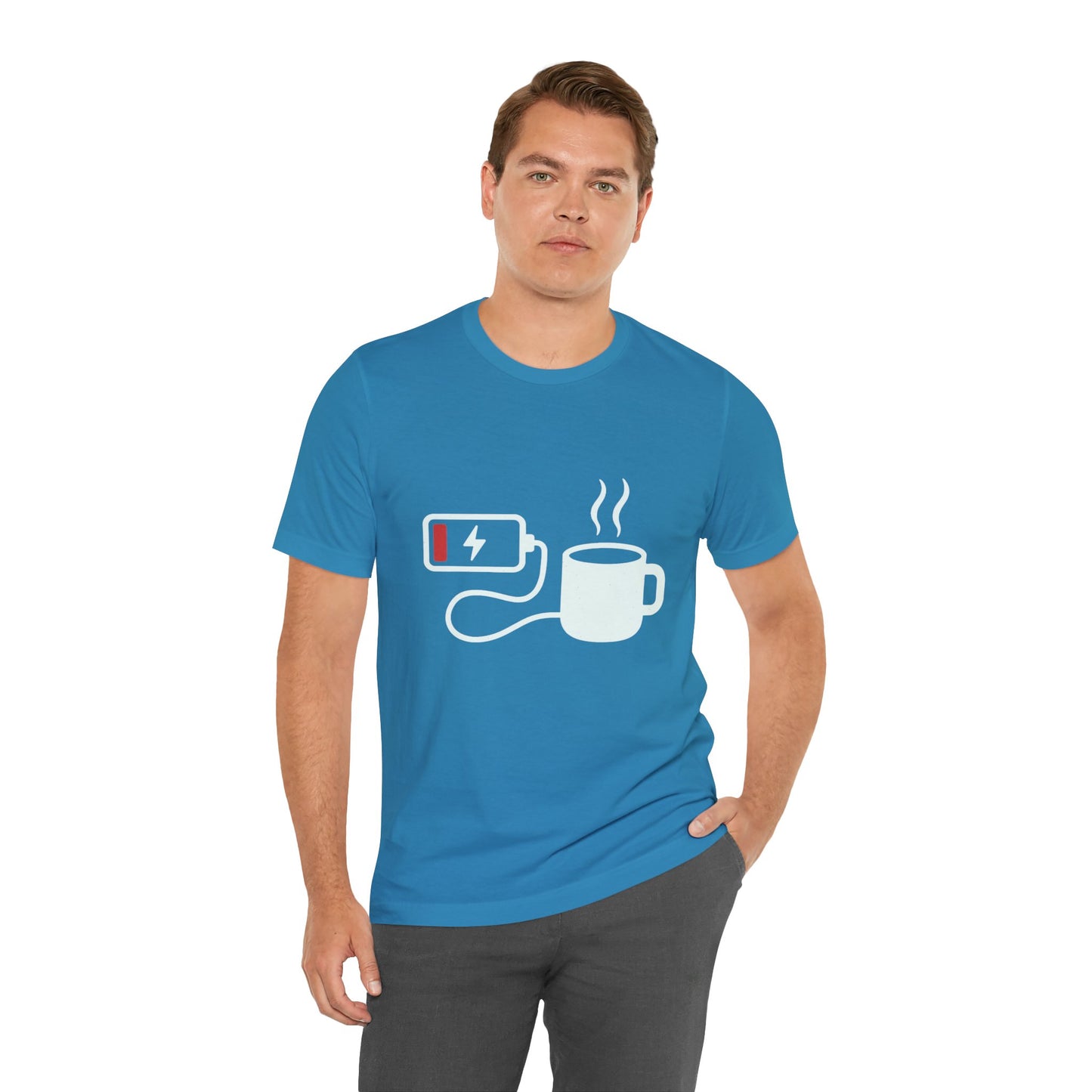 Low Battery Need Coffee Tee – Funny Caffeine Graphic T-Shirt