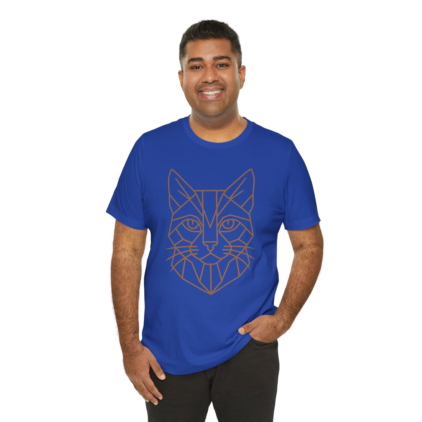 Geometric Cat T-Shirt – Minimalist Line Art Tee