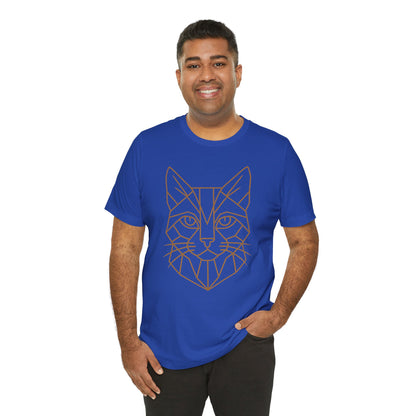 Geometric Cat T-Shirt – Minimalist Line Art Tee