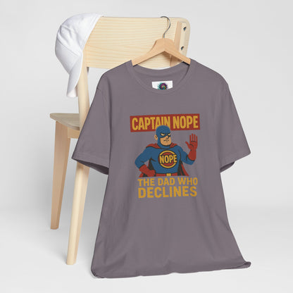 Captain Nope Dad T-Shirt – Funny Superhero Tee for Father Figures