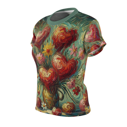 Impressionistic Heart Flowers AOP Shirt – Van Gogh-Inspired Design