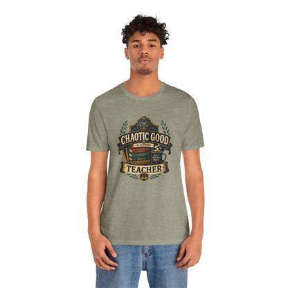 Chaotic Good Teacher T-Shirt – RPG Teacher Graphic Tee