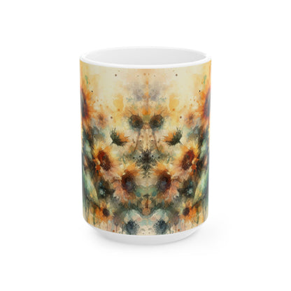 Watercolor Sunflower Mug | Artistic Floral Coffee Cup 11oz & 15oz - WhimSpin - https://whimspin.com