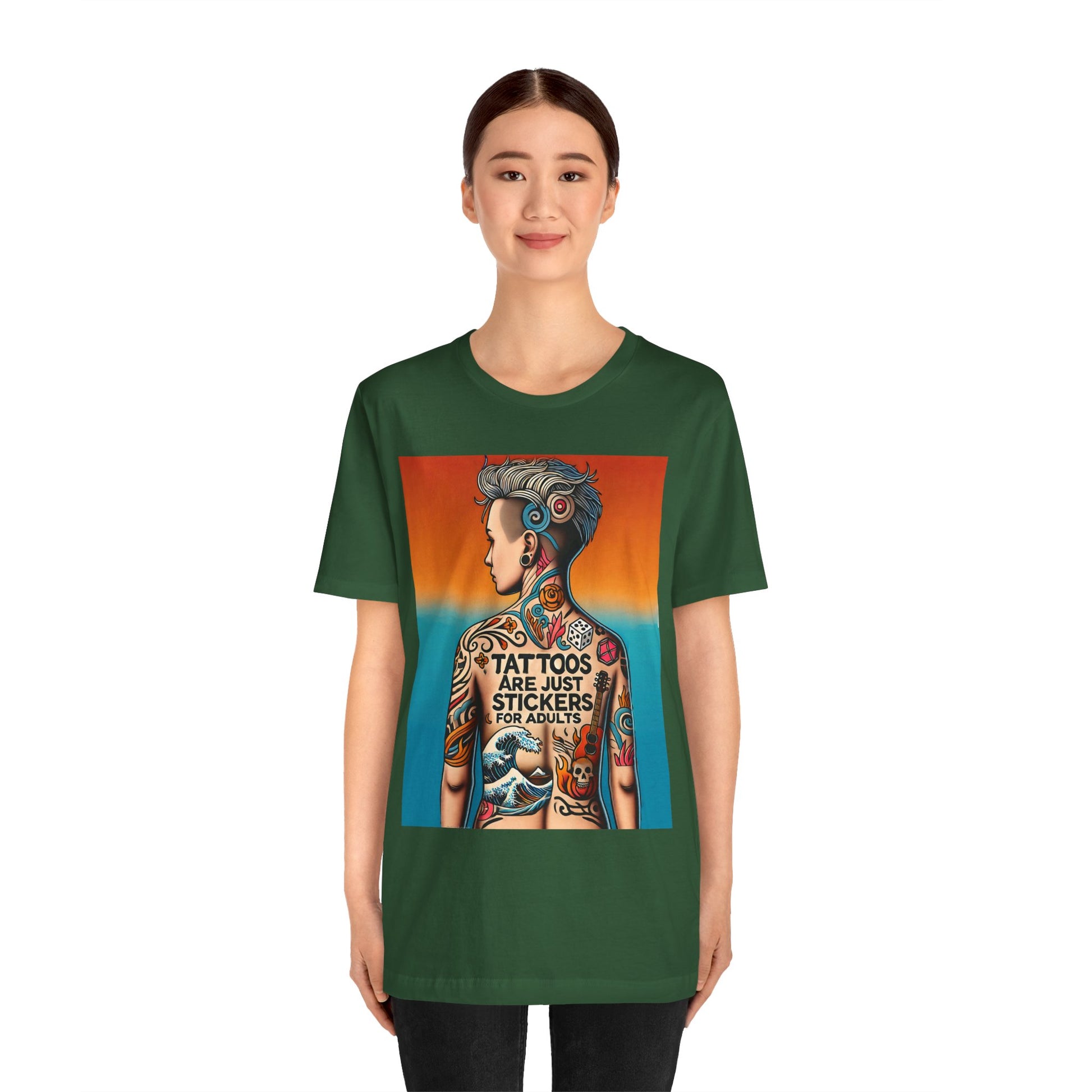 Tattoos Are Just Stickers for Adults T-Shirt – Funny Tattoo Lover Graphic Tee - WhimSpin - https://whimspin.com