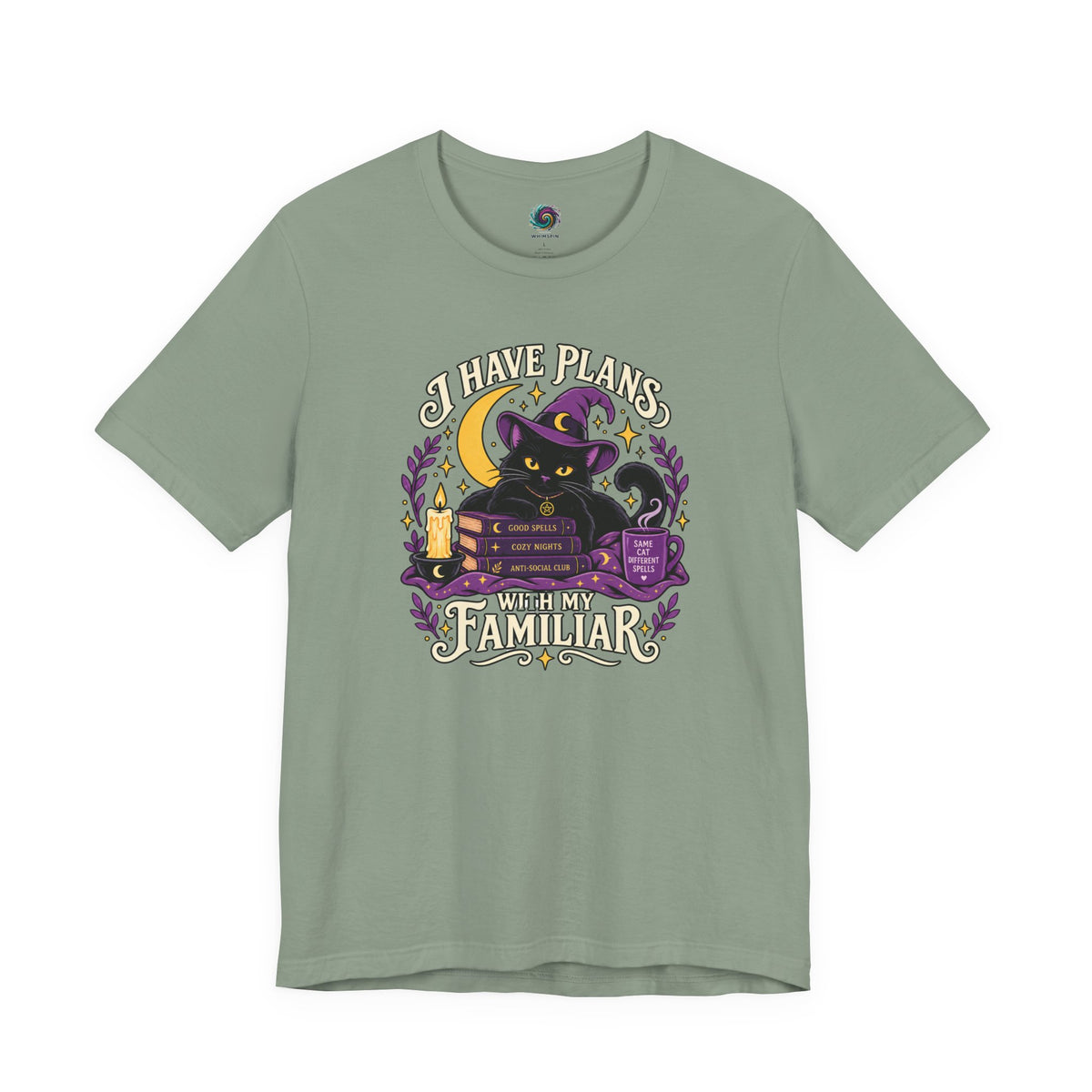 I Have Plans With My Familiar T-Shirt - Funny Witchy Introvert Cat Tee