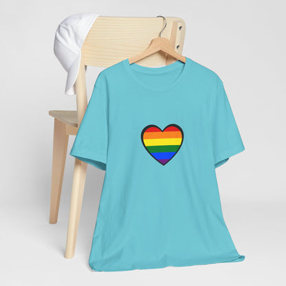 Pride Heart Flag T-Shirt – Rainbow Heart LGBTQ+ Equality Tee