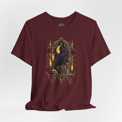 Raven’s Reliquary Tee – Gothic Moonlit Raven T-shirt