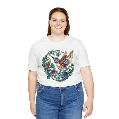Stained Glass Hummingbird Tee – Vibrant Nature Shirt