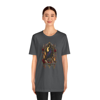 Raven’s Reliquary Tee – Gothic Moonlit Raven T-shirt