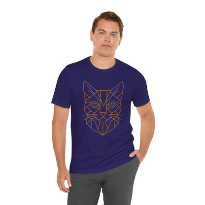 Geometric Cat T-Shirt – Minimalist Line Art Tee