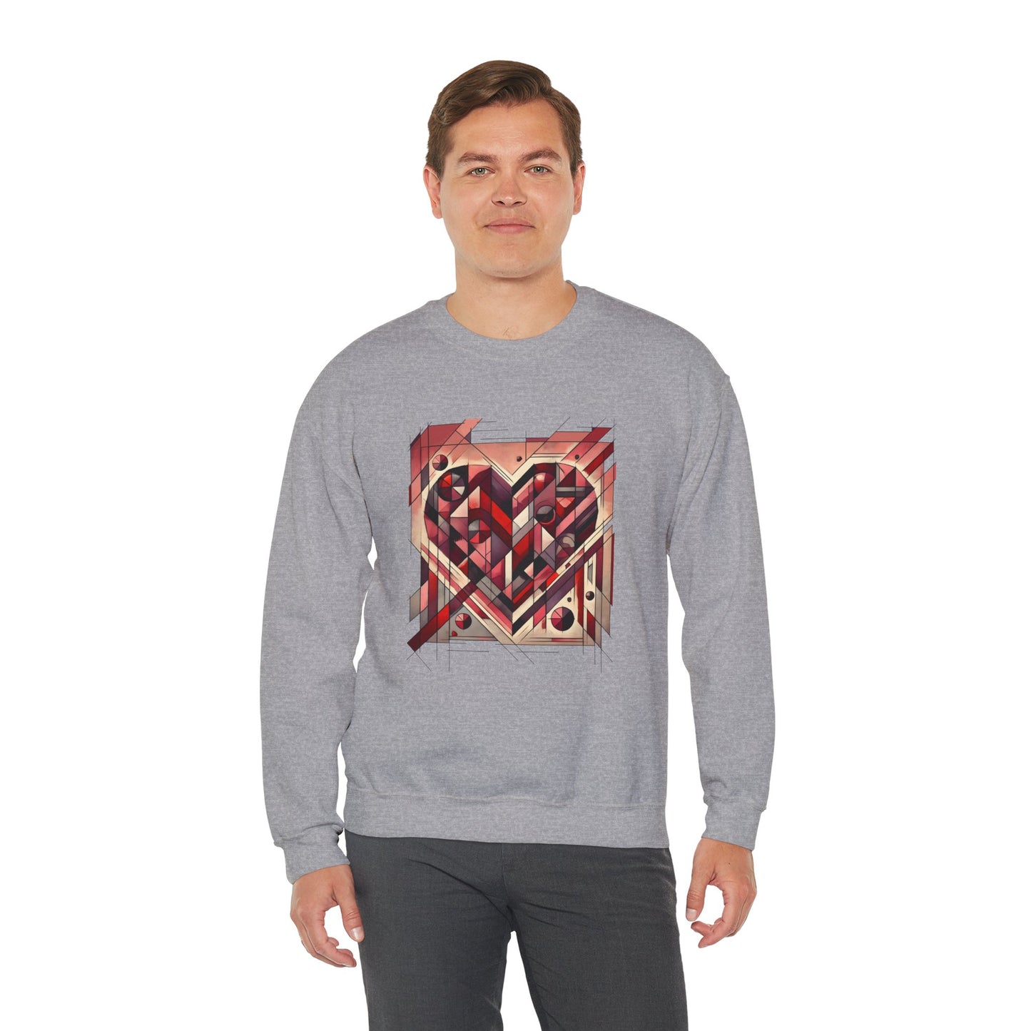 Cubist Heart Sweatshirt – Modern Art Valentine's Day Pullover
